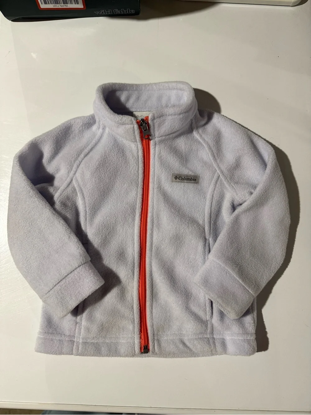 Columbia Light Lavender Kids Fleece Jacket with Coral Zip
